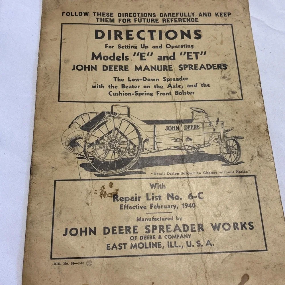 VTG John Deere Manuals Lot Farm Equipment Sea King Motor Sears Plumbing Ephemera